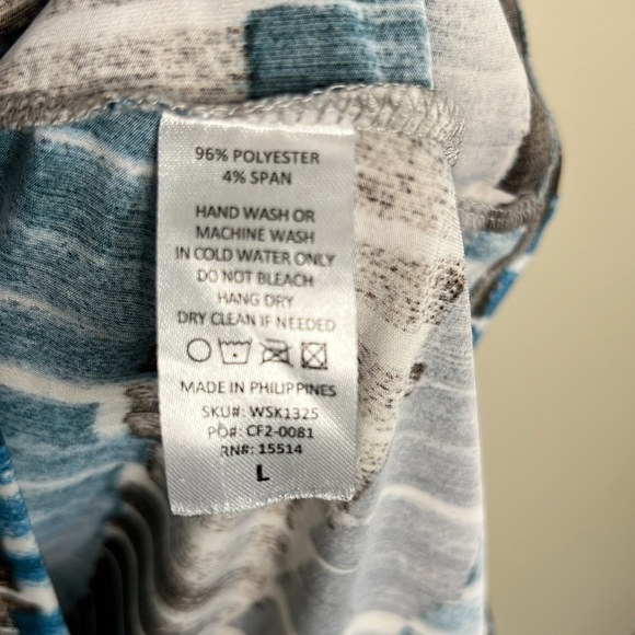 BY JOHNNY LARGE COWL NECK BROWN GRAY & BLUE LONG SLEEVED TOP - Picture 6 of 6